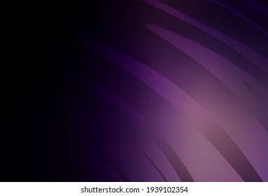 Dunkelviolette Vektorstruktur mit geschwungenen Linien. Eine elegante, helle Illustration mit Farbverlauf-Linien. Elegantes Muster für ein Markenbuch.