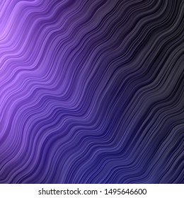 Dark Purple vector texture with curves. Abstract illustration with bandy gradient lines. Pattern for ads, commercials.