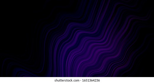 Dark Purple vector texture with curves. Colorful illustration in circular style with lines. Best design for your ad, poster, banner.