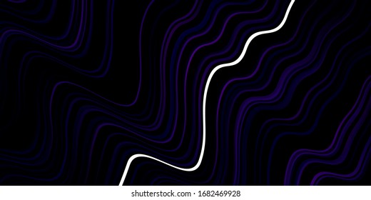 Dark Purple vector texture with curves. Colorful illustration in circular style with lines. Best design for your ad, poster, banner.