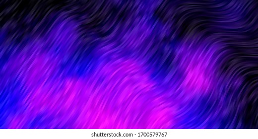 Textura vectorial púrpura oscura con curvas. Ilustración de degradado abstracta con líneas de desgaste. Plan para folletos y folletos comerciales