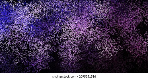 Dark purple vector texture with curves. Bright sample with colorful bent lines, shapes. Best design for your posters, banners.