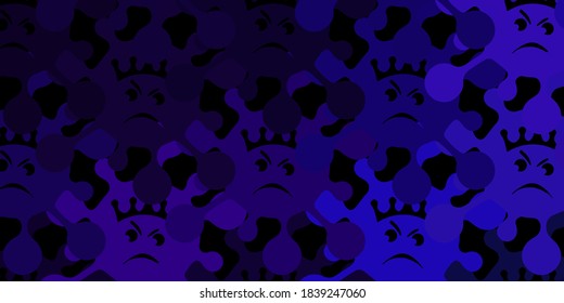 Dark purple vector texture with disease symbols. Colorful  gradient illness symbols in simple abstract style. Wallpaper for health protection.