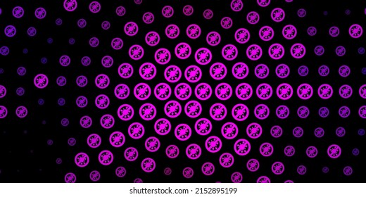 Dark Purple vector texture with disease symbols. Colorful  gradient illness symbols in simple abstract style. Simple design against epidemic information.