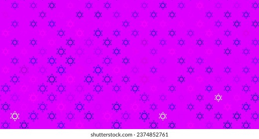 Textura vectorial púrpura oscura con símbolos de la enfermedad. Ilustración abstracta colorida con formas médicas degradadas. Sencillo dibujo contra la fiebre de peligro.