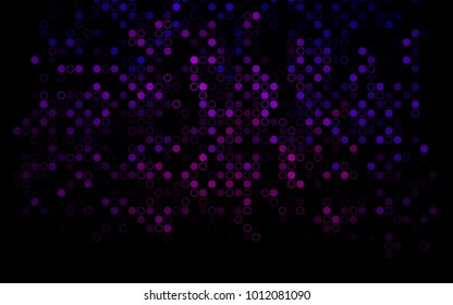 Dark Purple vector  texture with disks. Illustration with set of shining colorful abstract circles. The pattern can be used for aqua ad, booklets.