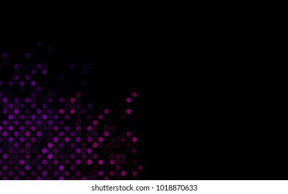 Dark Purple vector  texture with disks. Glitter abstract illustration with blurred drops of rain. The pattern can be used for ads, leaflets of liquid.