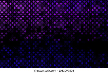 Dark Purple vector  texture with disks. Blurred bubbles on abstract background with colorful gradient. The pattern can be used for aqua ad, booklets.