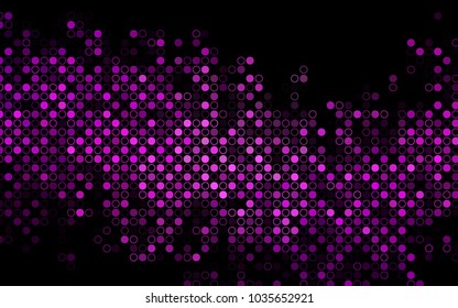 Dark Purple vector  texture with disks. Blurred bubbles on abstract background with colorful gradient. Completely new template for your brand book.