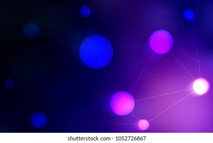 Dark Purple vector texture with disks, lines. Illustration with set of colorful abstract circles and lines. Pattern can be used for beautiful websites.