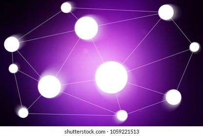 Dark Purple vector texture with disks, lines. Decorative design in abstract style with triangle structure. Pattern can be used for ads, leaflets.