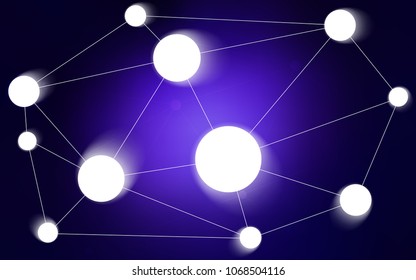 Dark Purple vector texture with disks, lines. Modern abstract colorful illustration with spheres and lines. Pattern can be used for beautiful websites.