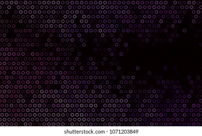 Dark Purple vector  texture with disks. Illustration with set of shining colorful abstract circles. The pattern can be used for aqua ad, booklets.