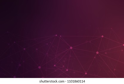 Dark Purple vector texture with disks, lines. Colorful illustration with circles and lines in futuristic style. Beautiful design for your business advert.