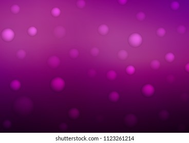 Dark Purple vector texture with disks. Abstract illustration with colored bubbles in nature style. The pattern can be used for aqua ad, booklets.