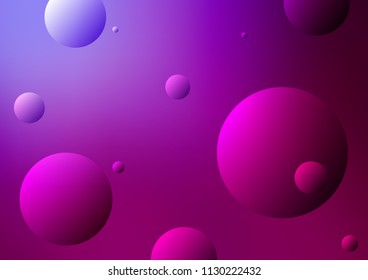 Dark Purple vector texture with disks. Blurred decorative design in abstract style with bubbles. Completely new template for your brand book.