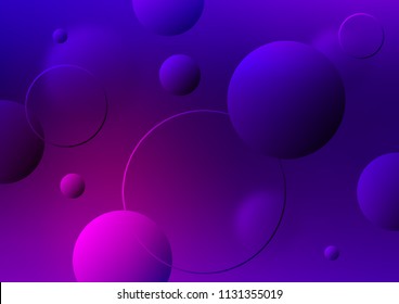 Dark Purple vector texture with disks. Blurred bubbles on abstract background with colorful gradient. Pattern can be used as texture of water, rain drops.
