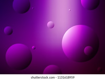 Dark Purple vector texture with disks. Blurred bubbles on abstract background with colorful gradient. New design for ad, poster, banner of your website.