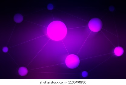 Dark Purple vector texture with disks, lines. Colorful illustration with circles and lines in futuristic style. New design for ad, poster, banner of your website.