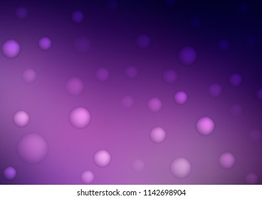 Dark Purple vector texture with disks. Glitter abstract illustration with blurred drops of rain. Beautiful design for your business natural advert.