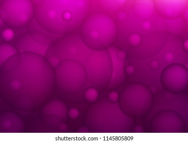 Dark Purple vector texture with disks. Illustration with set of shining colorful abstract circles. Pattern can be used as texture of water, rain drops.