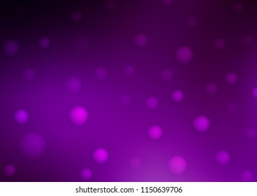 Dark Purple vector texture with disks. Modern abstract illustration with colorful water drops. Pattern can be used as texture of water, rain drops.