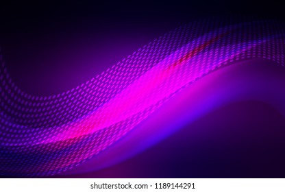 Dark Purple vector texture with disks, lines. Glitter abstract illustration with connection of triangle structure. Design for your business advert.