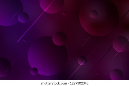 Dark Purple vector texture with disks. Blurred decorative design in abstract style with bubbles. Pattern can be used for futuristic ad, booklets.