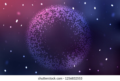 Dark Purple vector texture with disks. Abstract illustration with colored bubbles in nature style. Pattern for futuristic ad, booklets.