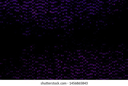 Dark Purple vector texture with disks. Blurred decorative design in abstract style with bubbles. Pattern of water, rain drops.