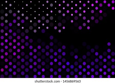 Dark Purple vector texture with disks. Beautiful colored illustration with blurred circles in nature style. Pattern for ads, leaflets.