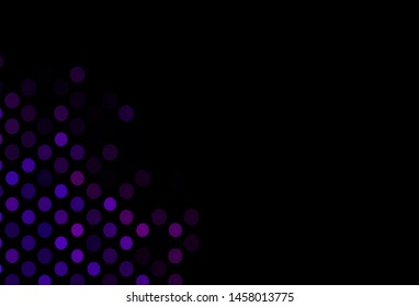 Dark Purple vector texture with disks. Blurred bubbles on abstract background with colorful gradient. Completely new template for your brand book.