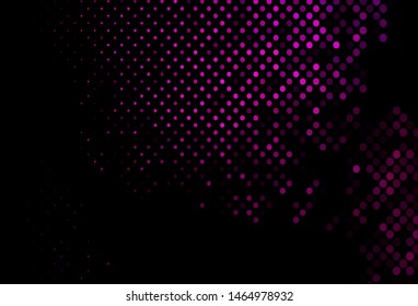 Dark Purple vector texture with disks. Blurred decorative design in abstract style with bubbles. Pattern for ads, leaflets.