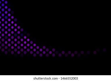 Dark Purple vector texture with disks. Blurred bubbles on abstract background with colorful gradient. Design for business adverts.