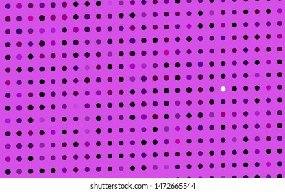 Dark Purple vector texture with disks. Illustration with set of shining colorful abstract circles. Pattern for ads, booklets.