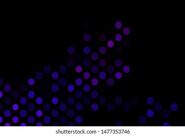 Dark Purple vector texture with disks. Blurred decorative design in abstract style with bubbles. Pattern for beautiful websites.
