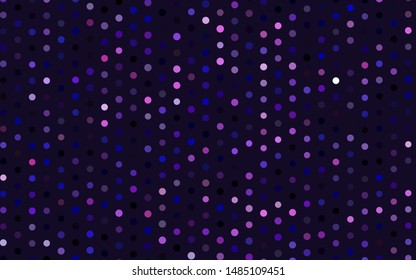 Dark Purple vector texture with disks. Blurred decorative design in abstract style with bubbles. Design for business adverts.