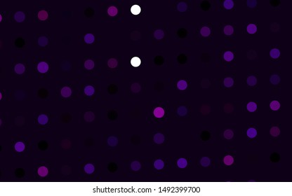 Dark Purple vector texture with disks. Blurred decorative design in abstract style with bubbles. Design for posters, banners.
