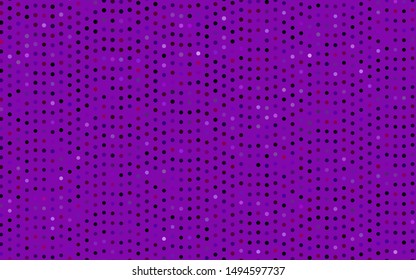 Dark Purple vector texture with disks. Blurred decorative design in abstract style with bubbles. Pattern for ads, booklets.