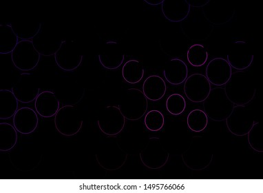 Dark Purple vector texture with disks. Modern abstract illustration with colorful water drops. Design for posters, banners.