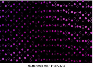 Dark Purple vector texture with disks. Blurred bubbles on abstract background with colorful gradient. Pattern for beautiful websites.