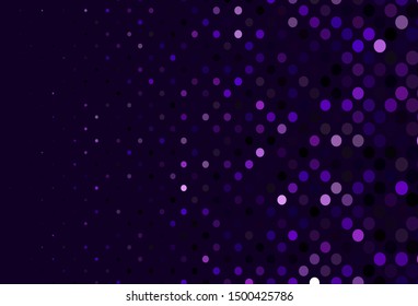 Dark Purple vector texture with disks. Abstract illustration with colored bubbles in nature style. Design for business adverts.