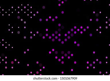 Dark Purple vector texture with disks. Abstract illustration with colored bubbles in nature style. Pattern of water, rain drops.