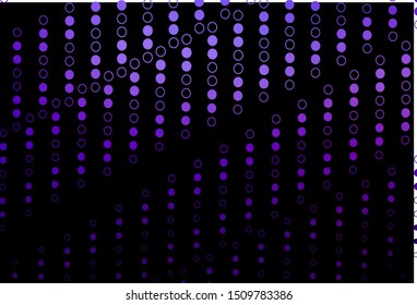 Dark Purple vector texture with disks. Blurred decorative design in abstract style with bubbles. Design for business adverts.