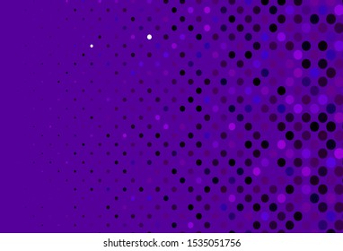 Dark Purple vector texture with disks. Modern abstract illustration with colorful water drops. Design for posters, banners.
