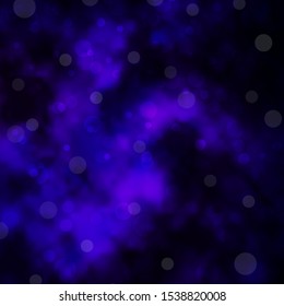 Dark Purple vector texture with disks. Colorful illustration with gradient dots in nature style. Pattern for business ads.