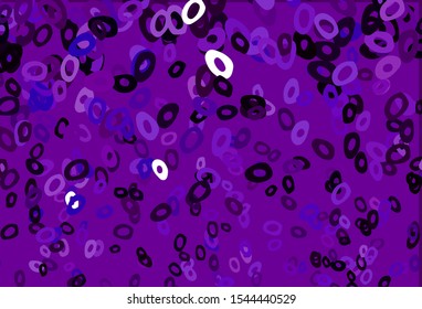 Dark Purple vector texture with disks. Glitter abstract illustration with blurred drops of rain. Pattern for beautiful websites.