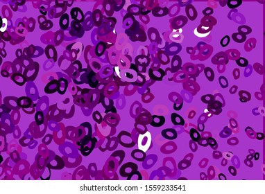 Dark Purple vector texture with disks. Blurred decorative design in abstract style with bubbles. Pattern for ads, leaflets.