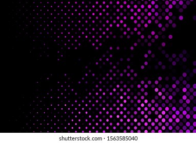 Dark Purple vector texture with disks. Modern abstract illustration with colorful water drops. Pattern of water, rain drops.