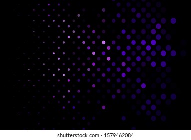 Dark Purple vector texture with disks. Abstract illustration with colored bubbles in nature style. Design for business adverts.
